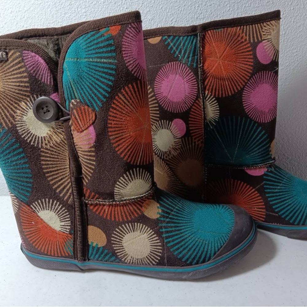 Skechers Boots Faux Suede & Fur Lining Firework Polka Dot Shimmer